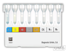 Карты для определения группы крови по системам ABO и Rh (DVI-)  DG Gel AB0/Rh